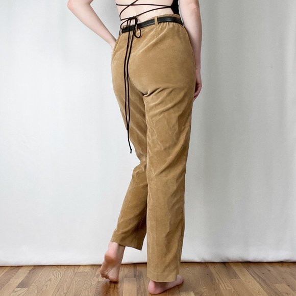 Vintage Corduroy High Waisted Straight Leg Trouser Pants Country Western Funky - Picture 4 of 7